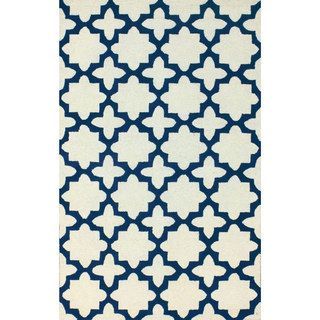 Nuloom Handmade Moroccan Trellis Ivory Wool Rug (76 X 96) (NavyPattern AbstractTip We recommend the use of a non skid pad to keep the rug in place on smooth surfaces.All rug sizes are approximate. Due to the difference of monitor colors, some rug colors