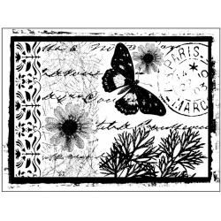 Crafty Individuals Unmounted Rubber Stamp 4.75 X7 Pkg  Parisian Butterfly