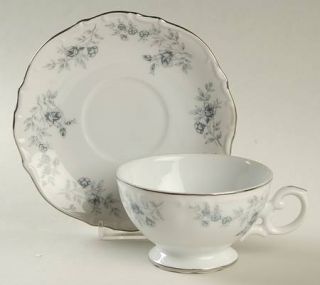 Fine China of Japan Blue Waltz Footed Cup & Saucer Set, Fine China Dinnerware  