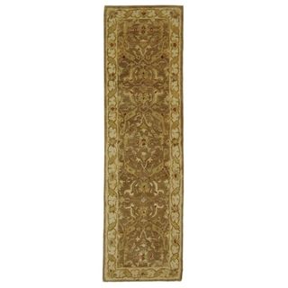 Handmade Antiquities Treasure Brown/ Gold Wool Rug (23 X 22)