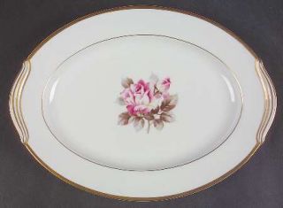 Noritake Rosetta 11 Oval Serving Platter, Fine China Dinnerware   Pink Rose&Ros