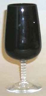 Fostoria Precedence Onyx Tulip Wine   Stem #6108, Black   Bowl