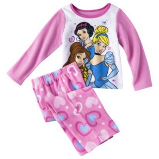 Disney Princess Infant Toddler Girls 2 Piece Pajama Set   Pink 2T