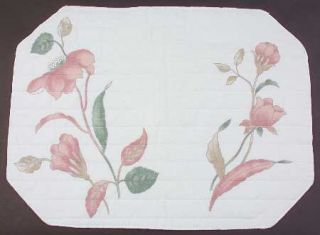Mikasa Silk Flowers Cloth Placemat, Fine China Dinnerware   Octagonal,Pink Flowe