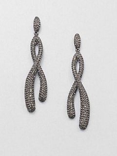 Adriana Orsini Pavé Crystal Twisted Drop Earrings/Hematite   Silver