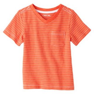 Cherokee Infant Toddler Boys Short Sleeve Striped Tee   Orange 5T