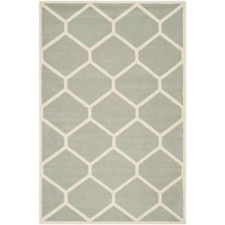 Safavieh Handmade Moroccan Chatham Gray/ Ivory Wool Rug With .5 inch Pile (8 X 10)