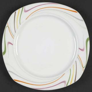 Tabletops Unlimited Sicily Salad Plate, Fine China Dinnerware   Multicolor Swirl