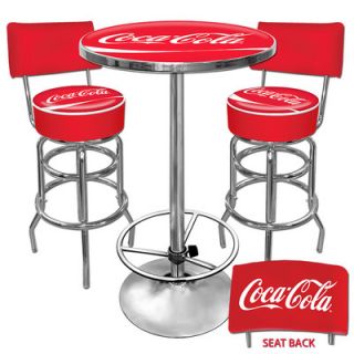 Trademark Global Coca Cola Ultimate Gameroom Combo   2 Bar Stools with Backs 