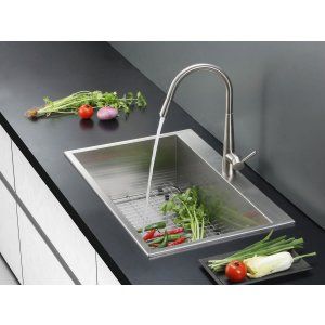 Ruvati RVC2393 Combo Stainless Steel Kitchen Sink and Stainless Steel Set