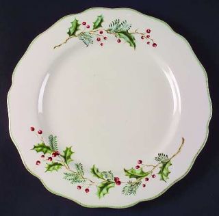 St Nicholas Square Holly Berry Dinner Plate, Fine China Dinnerware   Holly,Red B