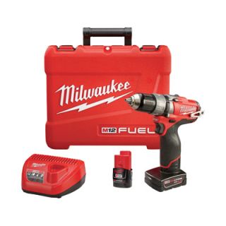 Milwaukee M12 FUEL Cordless Hammer Drill/Driver Kit   1/2in. Chuck, 12 Volt,