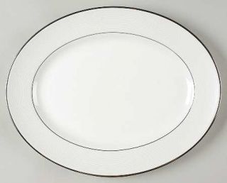 Lenox China Opal Innocence Stripe 13 Oval Serving Platter, Fine China Dinnerwar