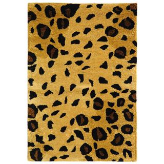 Handmade Soho Leopard print Gold/ Black N. Z. Wool Rug (2 X 3) (GoldPattern AnimalMeasures 0.625 inch thickTip We recommend the use of a non skid pad to keep the rug in place on smooth surfaces.All rug sizes are approximate. Due to the difference of mon