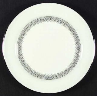 Mikasa Cumberland Dinner Plate, Fine China Dinnerware   Black Geometric Band,Smo