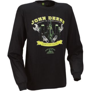 John Deere Service Department Long Sleeve Tee   Black, Large, Model# 1301 1405BK