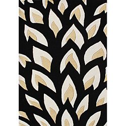 Hand tufted Flame Inspiration Black Wool Rug (8 X 10)