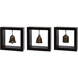 Set Of 3 Ningbo Decorative Framed Hanging Metal Bells