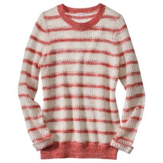 Xhilaration Juniors Open Stitched Sweater   Coral XS(1)