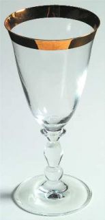 Mikasa Kensington Gold Water Goblet   Clear, Thick Gold Trim