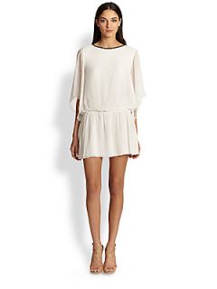 Alice + Olivia Jem Drop Waist Mini Dress   Off White