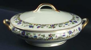 Syracuse Cloisonne Round Covered Vegetable, Fine China Dinnerware   Old Ivory, M