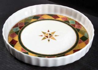 Royal Doulton Japora Quiche, Fine China Dinnerware   Green,Wine&Gold Mosaic Tile