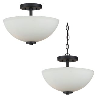 Sea Gull Lighting 2 light Convertible Blacksmith Finish Semi flush