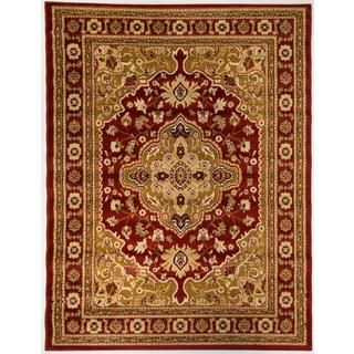 Red Traditional Medallion Border Rug (27 X 311)
