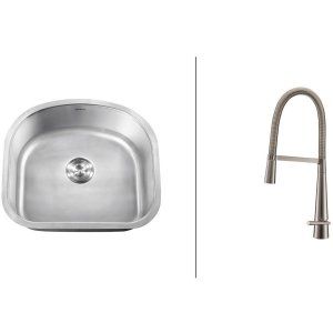 Ruvati RVC2474 Combo Stainless Steel Kitchen Sink and Stainless Steel Set