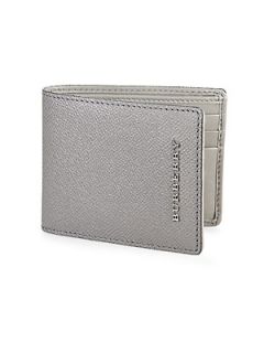 Burberry London Leather Hipfold Wallet   Nickel Grey