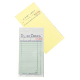 National Checking Company Guestcheck Green 2pt 16l Carbon,50/50