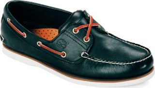 Mens Timberland Classic Boat 2 Eye   Navy Smooth Lace Up Shoes