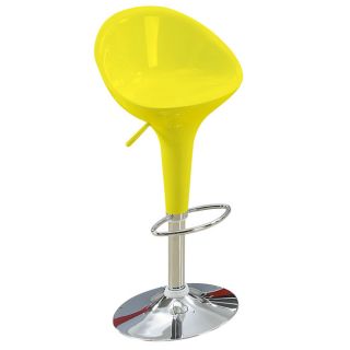 Sybill Adjustable Yellow Chrome Finish Air Lift Stools (set Of 2) (Yellow Materials ABS seat and back, metalFinish Chrome Adjustable air lift stoolDimensions 36 inches high x 18.5 inches wide x 20 inches deep )