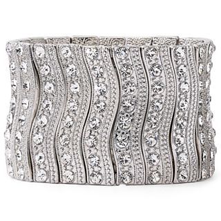 Vieste Wavy Crystal Stretch Bracelet