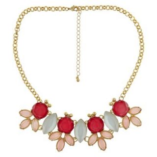 Womens Statement Necklace   Gold/Pink