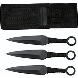 Ninja Steath Black Throwing Knives (set Of 3)