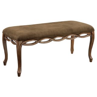 Creek Classics Hand carved Medium Brown Accent Bench