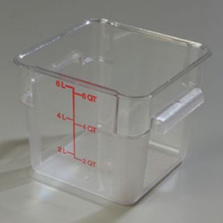 Carlisle 6 qt Square Food Storage Container   Clear