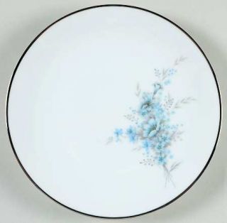 Noritake Sonnet Bread & Butter Plate, Fine China Dinnerware   Blue Flowers,Gray