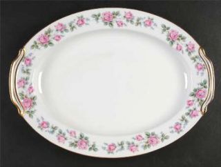 Noritake Merida 16 Oval Serving Platter, Fine China Dinnerware   Roses, Purple
