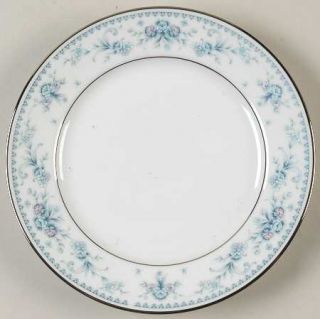 Royal Prestige Danielle Bread & Butter Plate, Fine China Dinnerware   Blue & Pin