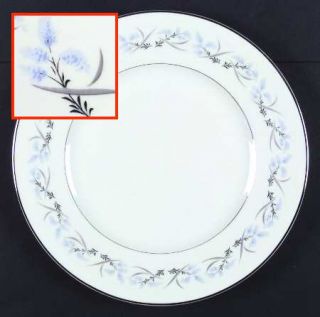Quality Crafts Memory Lane Dinner Plate, Fine China Dinnerware   Blue Flowers,Gr