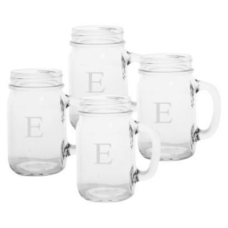 Personalized Monogram Old Fashioned Drinking Jar Set of 4   E