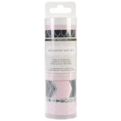 Decorative Tapes 15 Feet/roll 8/pkg  Pink and Charcoal