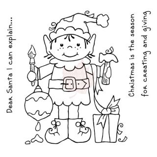 Woodware Clear Stamps 3.75 X4 Sheet  Santas Little Helper