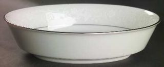 Noritake Baroness 9 Oval Vegetable Bowl, Fine China Dinnerware   White On White