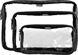 Womens baggallini Clear Trio Baggs   Black Polyester Cosmetic Travel Bags