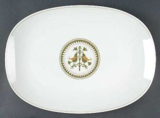Noritake Hermitage 15 Oval Serving Platter, Fine China Dinnerware   Birds & Flo