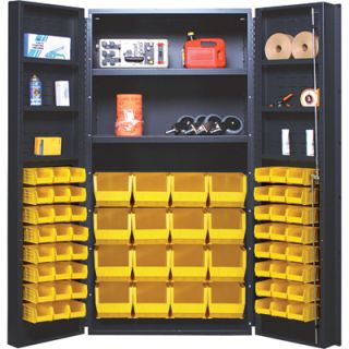 Quantum Storage Cabinet With 64 Bins   36in. x 24in. x 72in. Size, Yellow